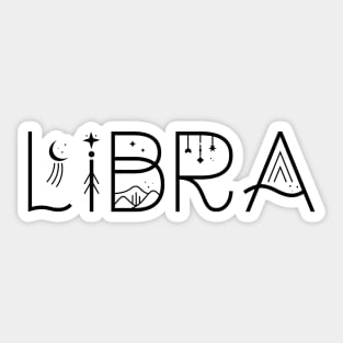 Libra celestial typography Sticker